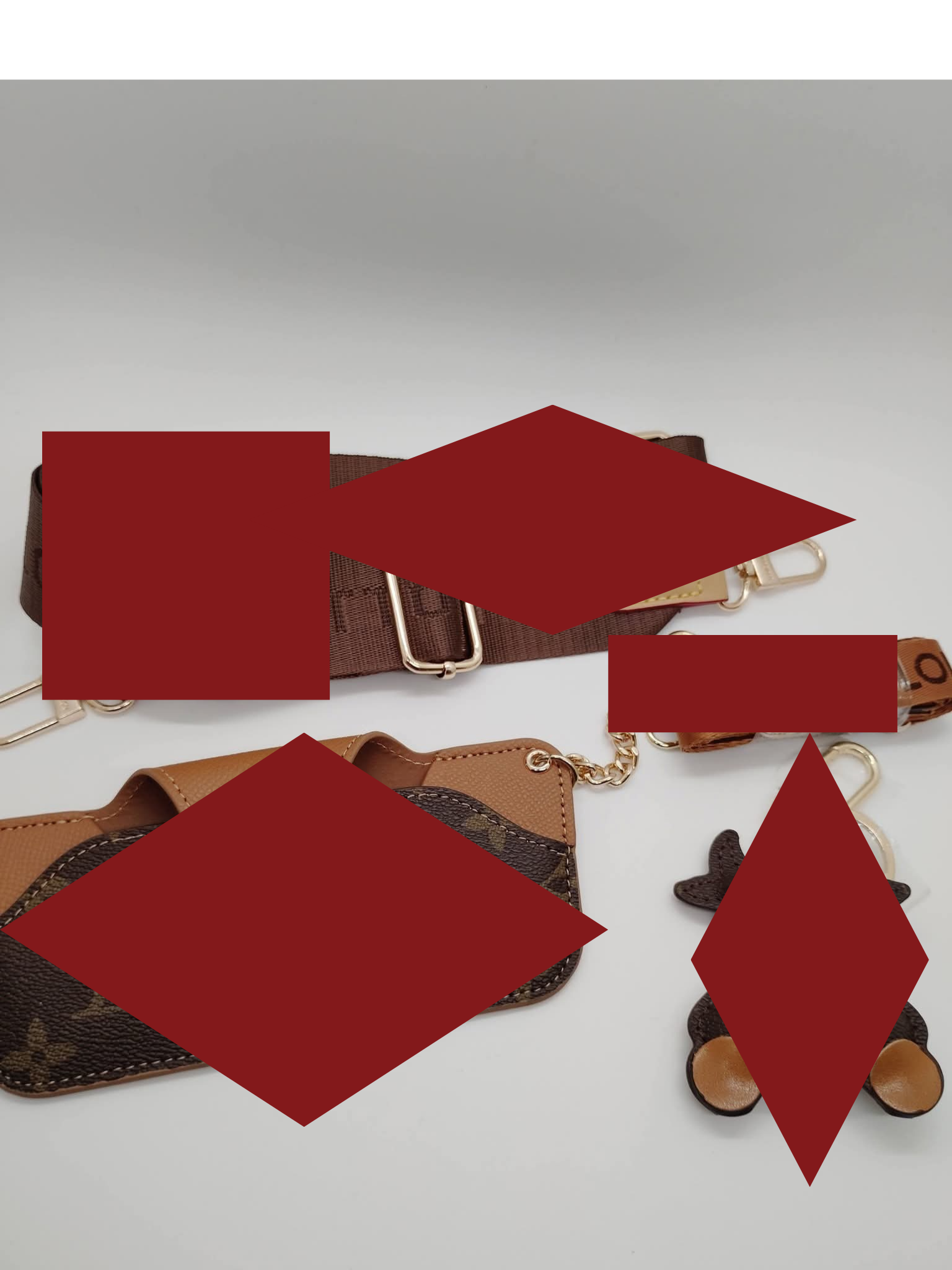 Brown L Keychain/ Strap Set