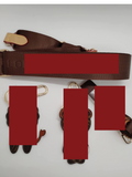 Brown L Double Keychain & Strap Set