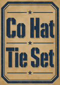 Tan and Black Co Hat & Tie Set