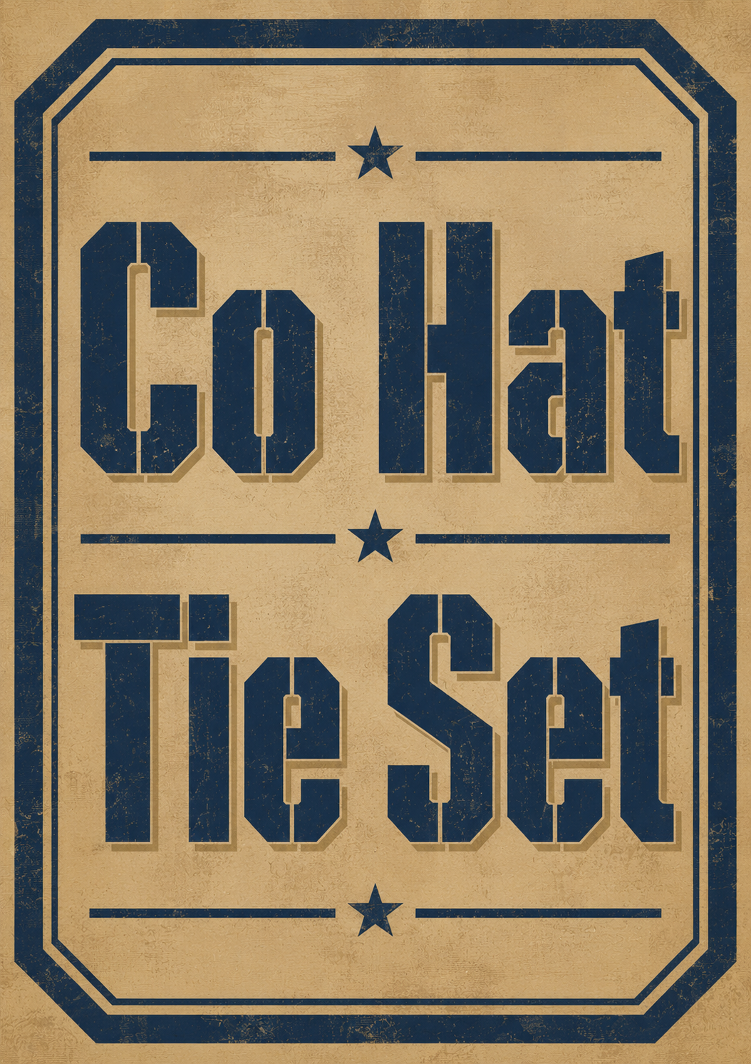 Tan and Black Co Hat & Tie Set