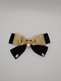 Gold and Black Velvet Bow