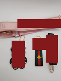 Pink L and Green G Keychain & Strap Set