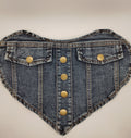 Blue Denim Heart Fabric