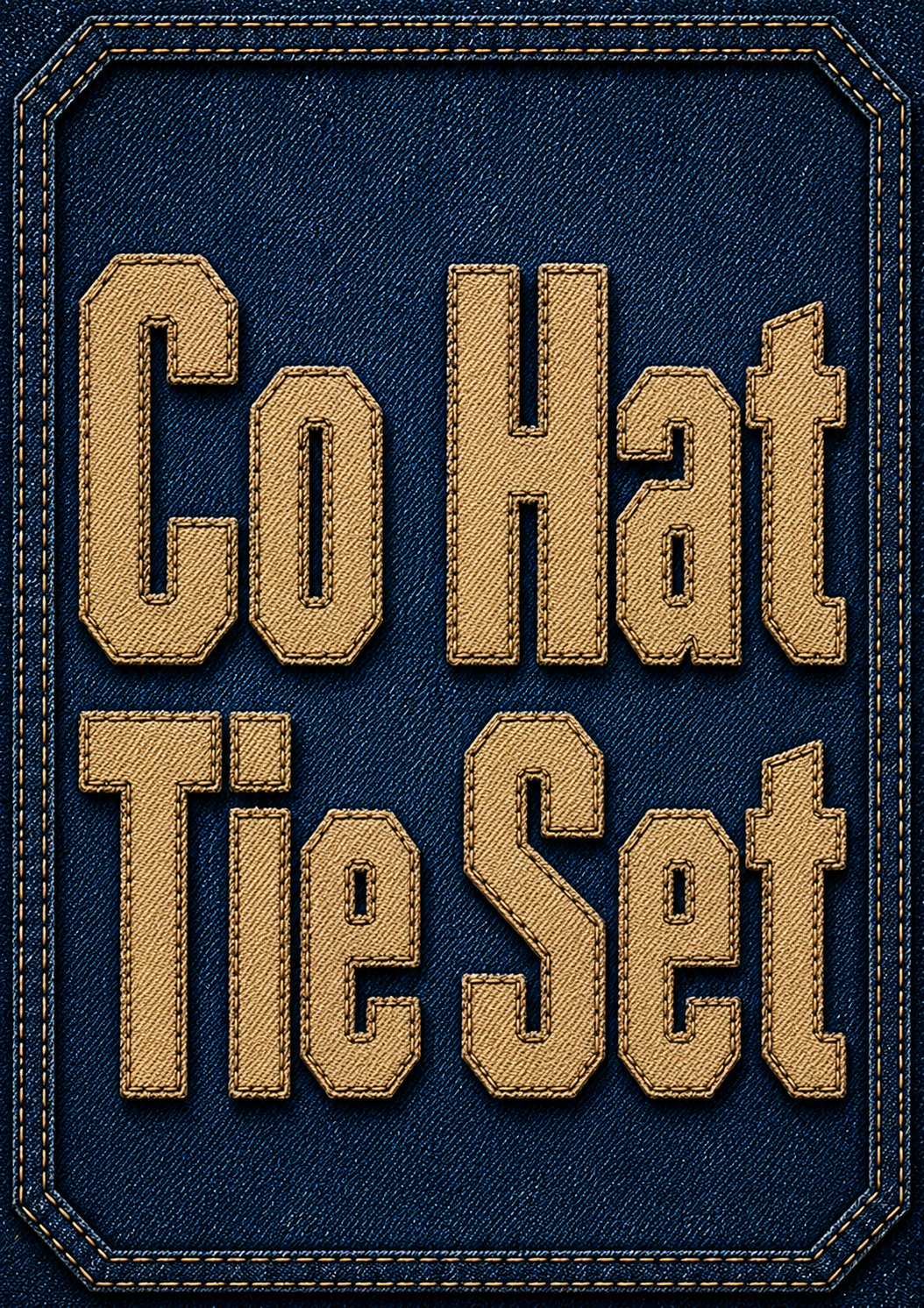 Denim and Tan Co Hat & Tie Set