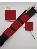 L Hot Pink/Black Strap & Keychain Set