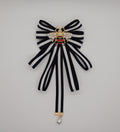 Black and White Brooch Bow